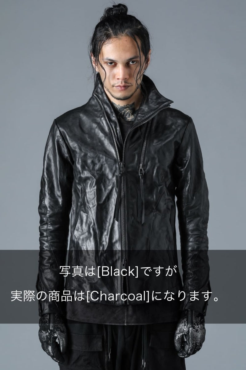 ホースレザーハイネックジャケット チャコール