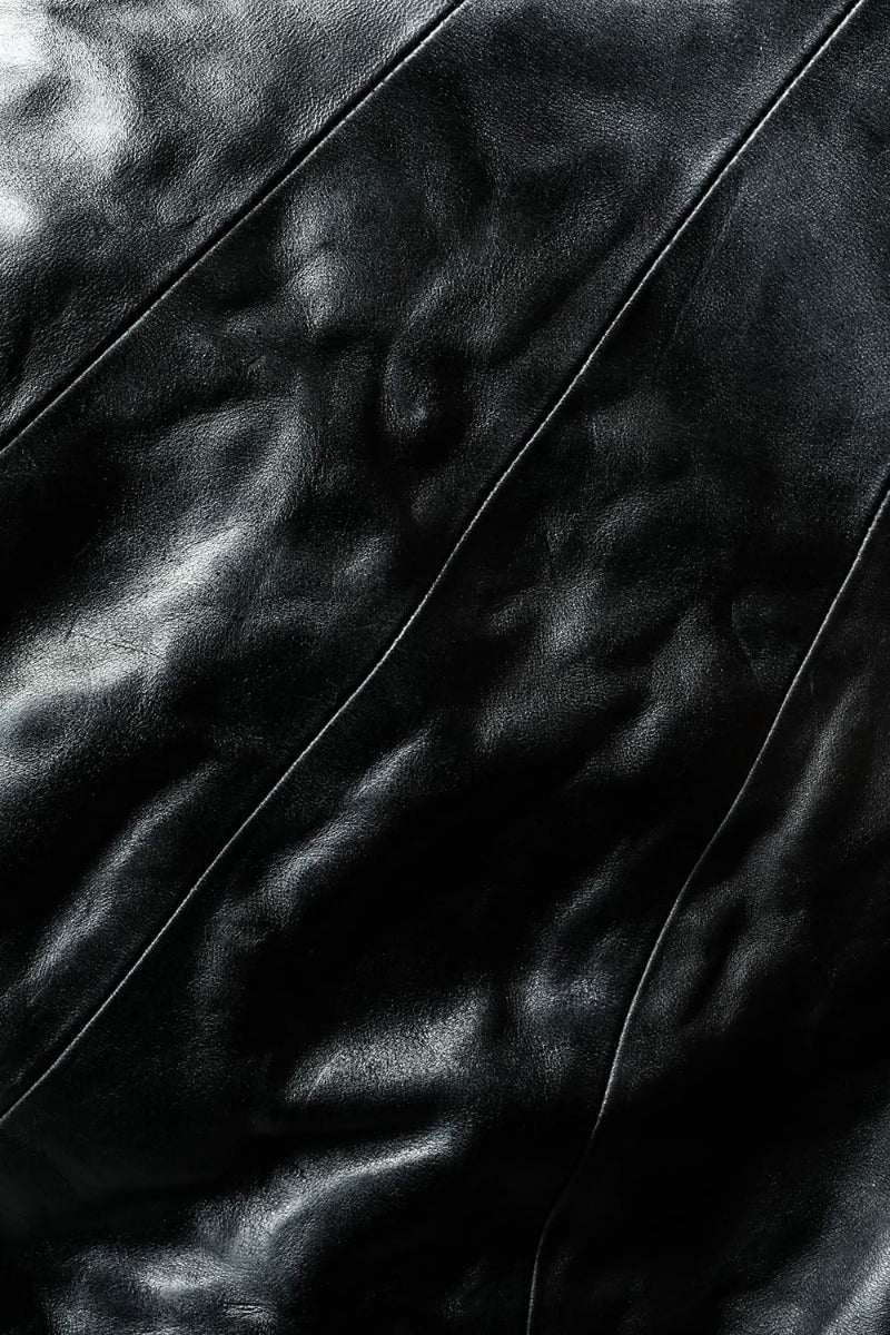 Horse Leather High-Neck Jacket Black