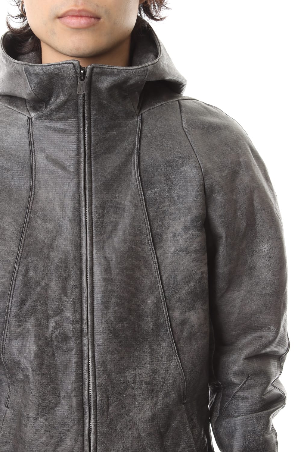 Ash Dye Hose Leather Hood JKT