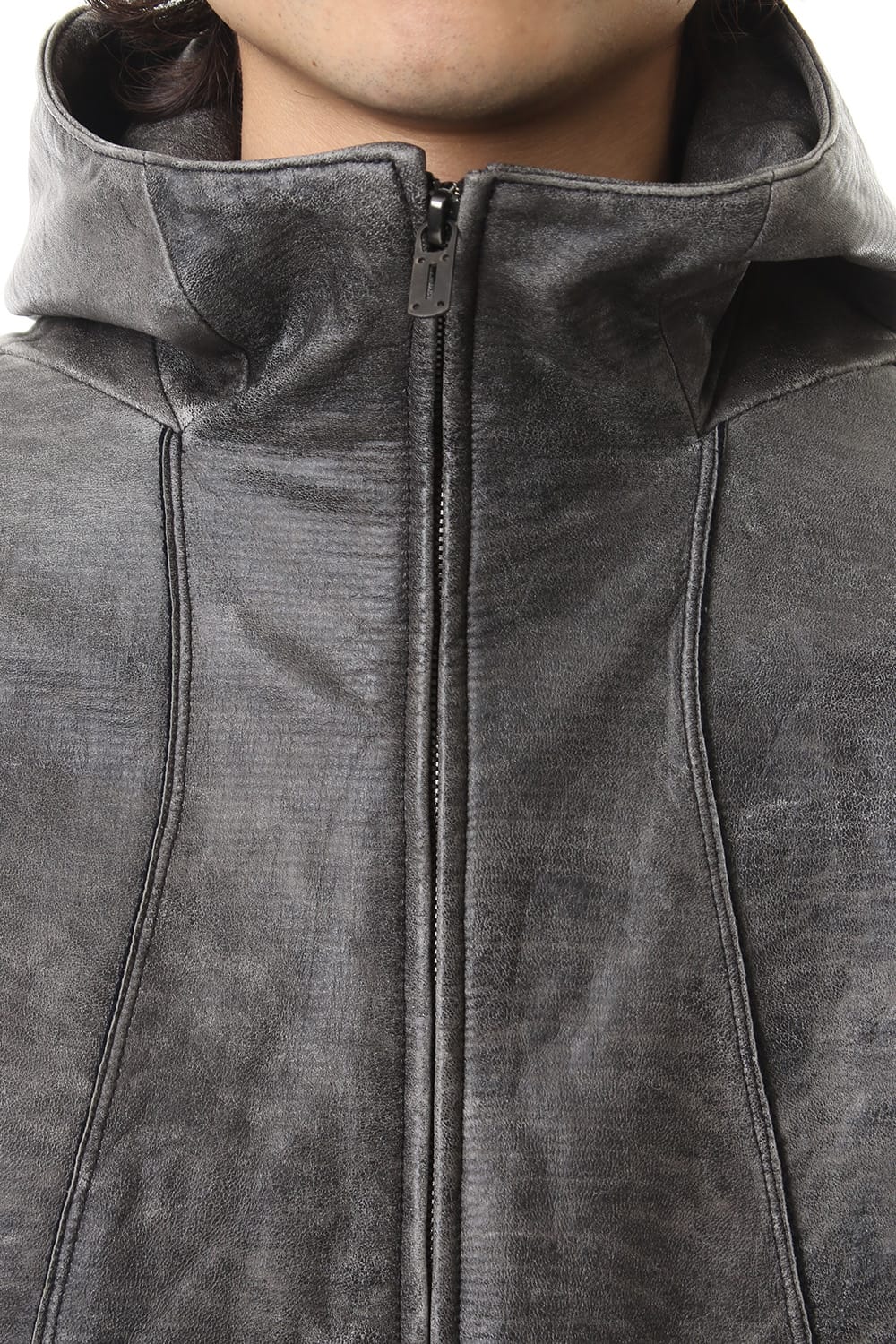 Ash Dye Hose Leather Hood JKT