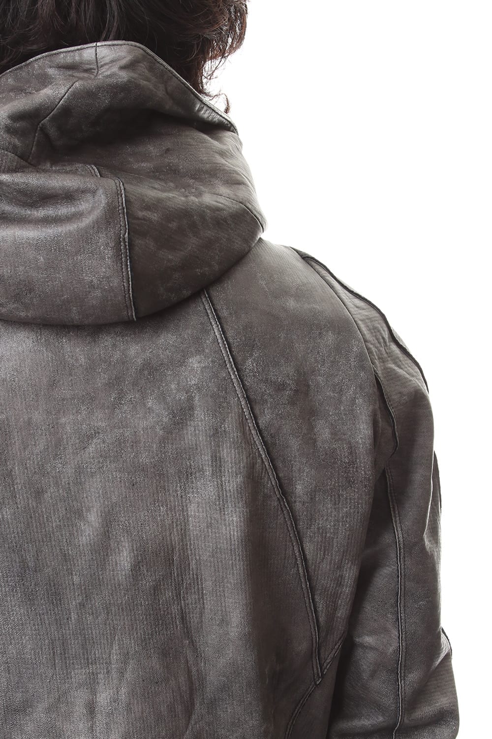 Ash Dye Hose Leather Hood JKT