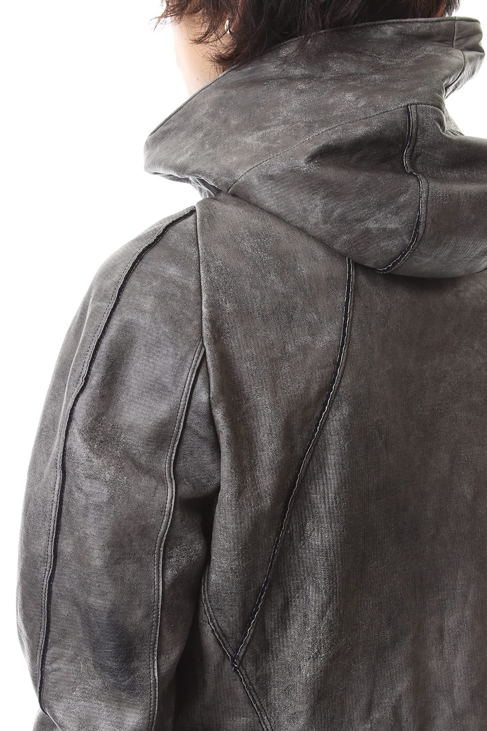 Ash Dye Hose Leather Hood JKT