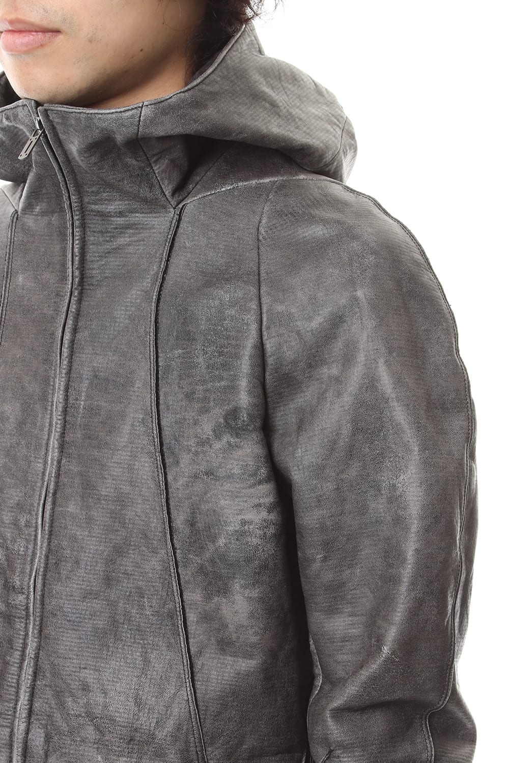 Ash Dye Hose Leather Hood JKT