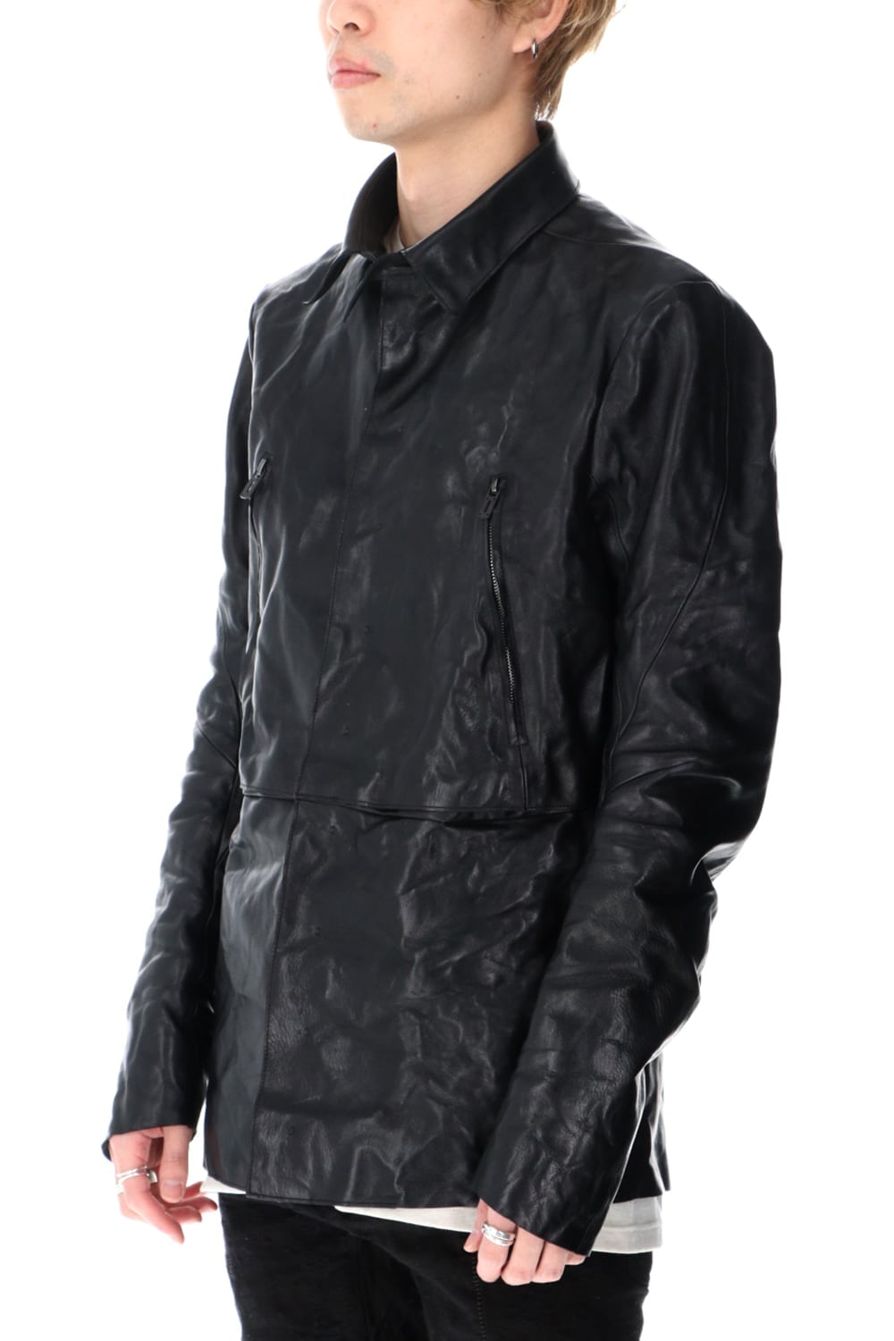 ホースレザーシャツジャケット Black