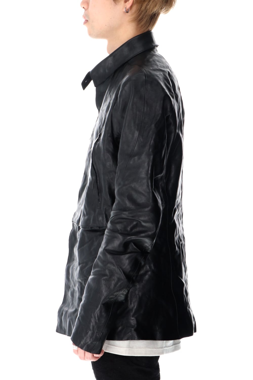 ホースレザーシャツジャケット Black