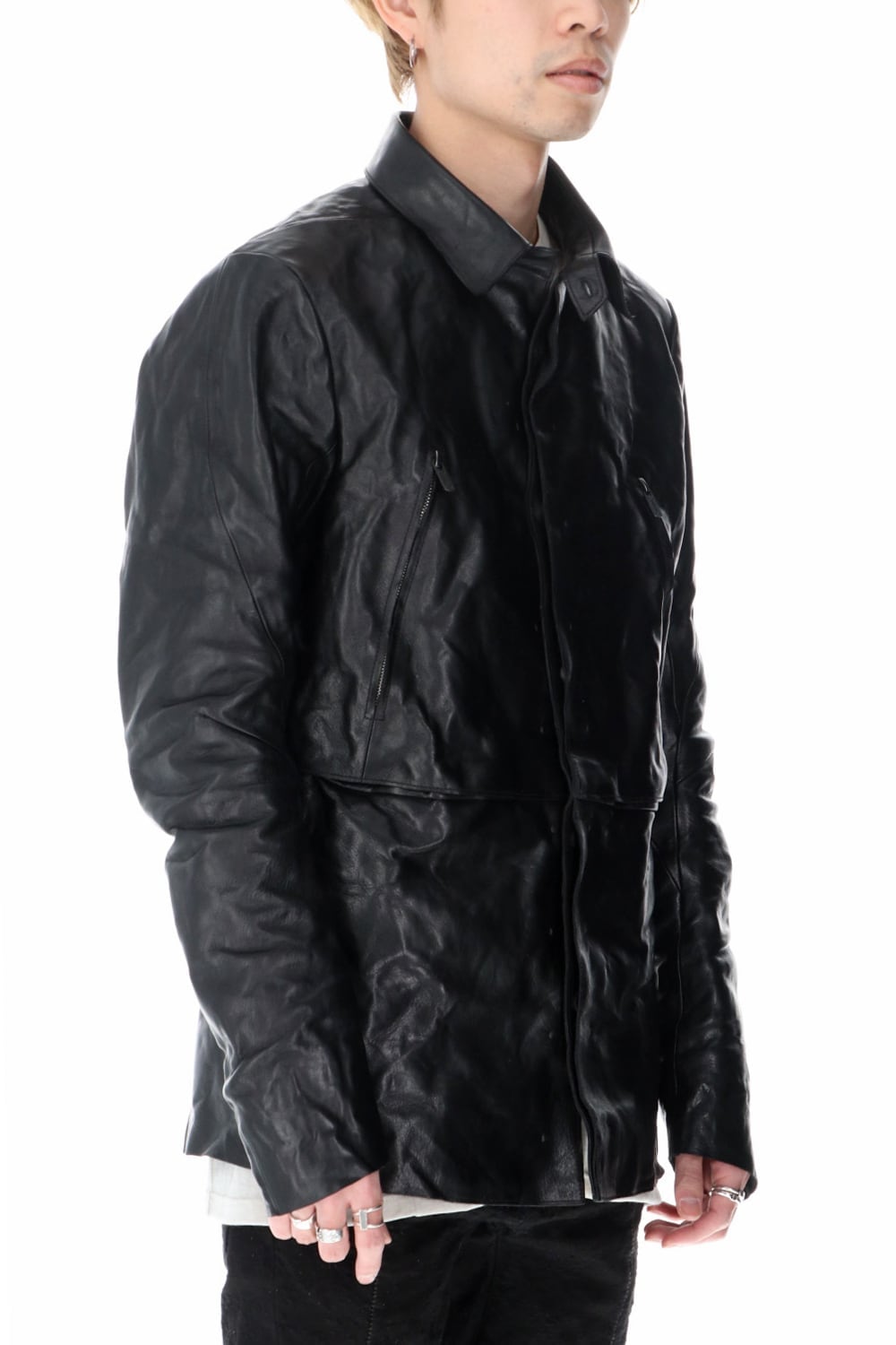 ホースレザーシャツジャケット Black