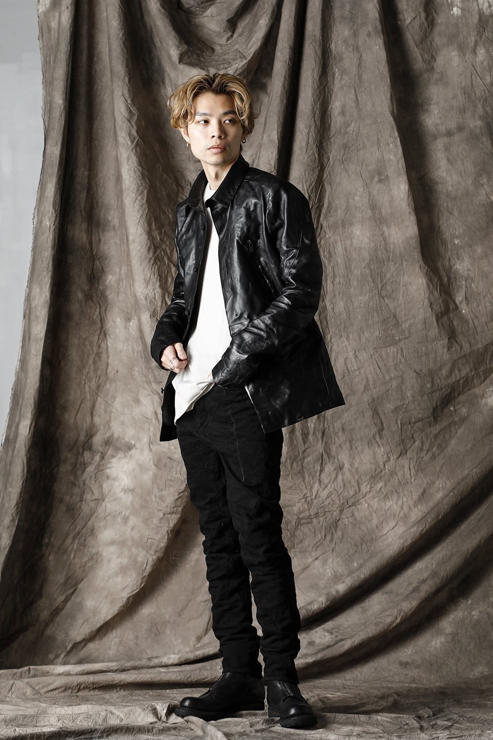 ホースレザーシャツジャケット Black