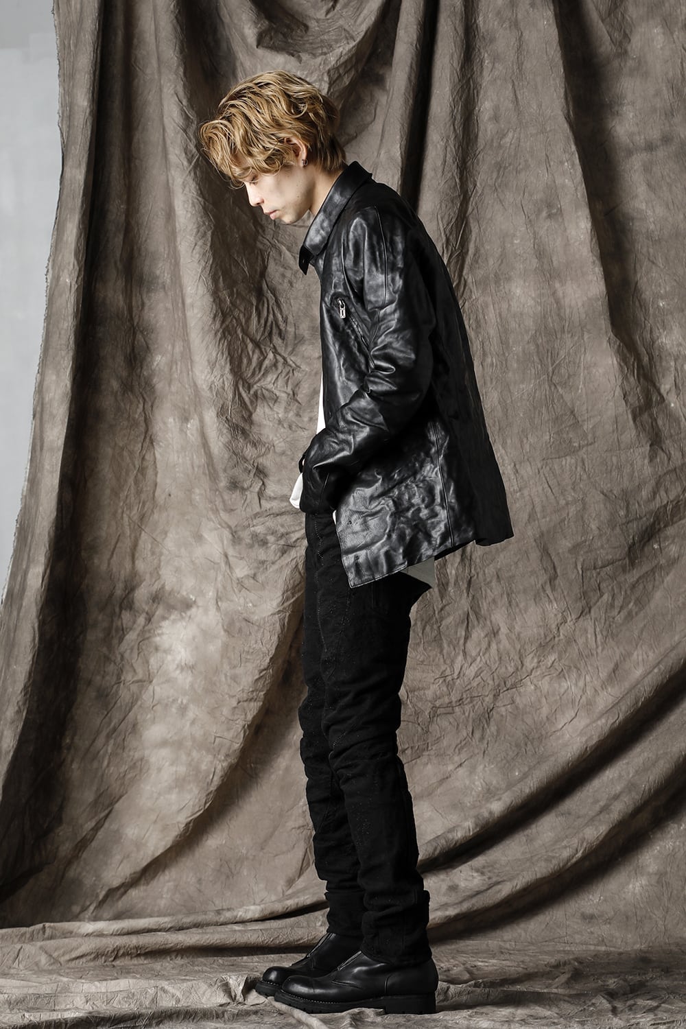 ホースレザーシャツジャケット Black