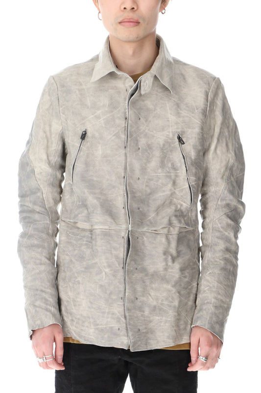 Horse Leather Shirt Jacket Concrete