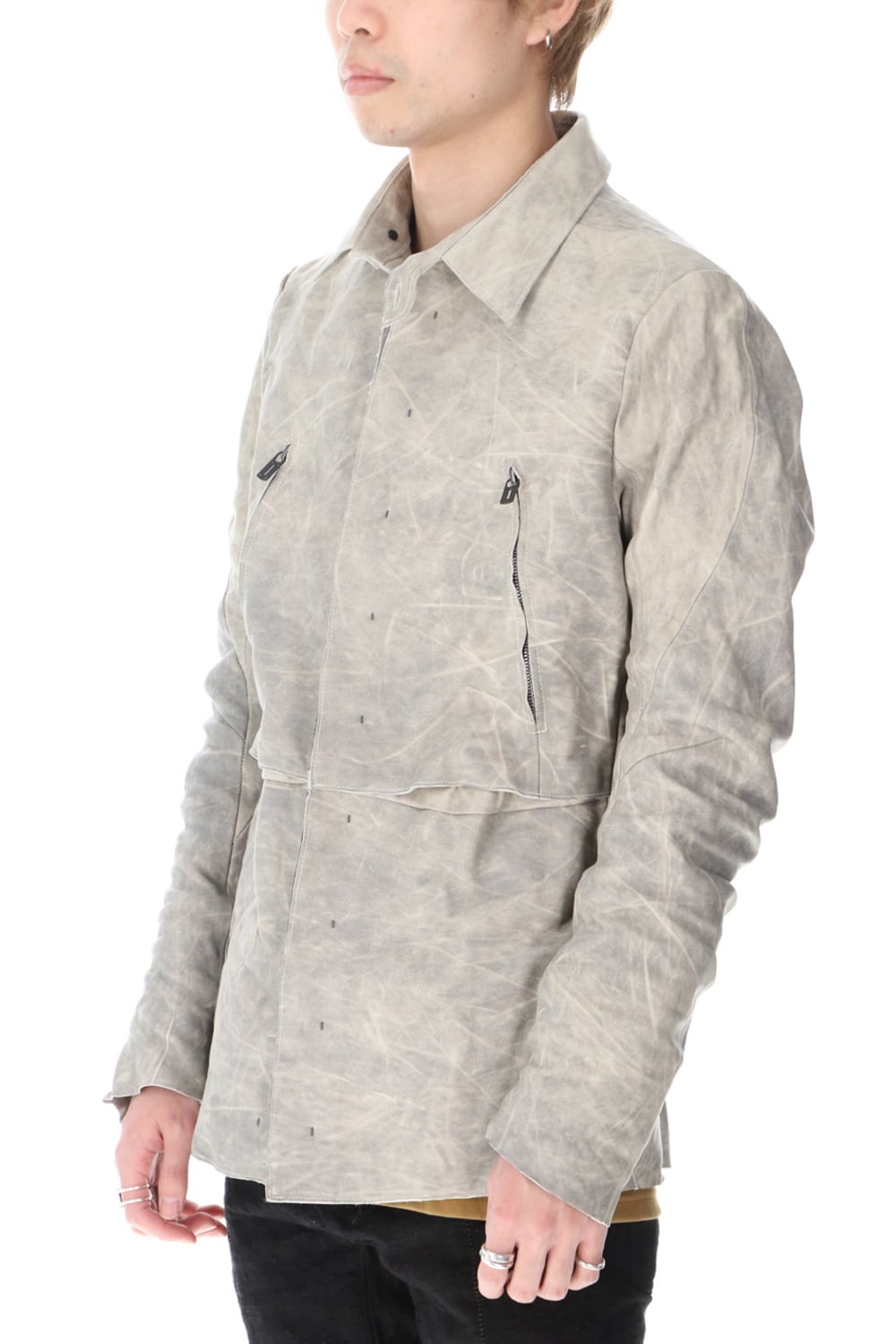 Horse Leather Shirt Jacket Concrete