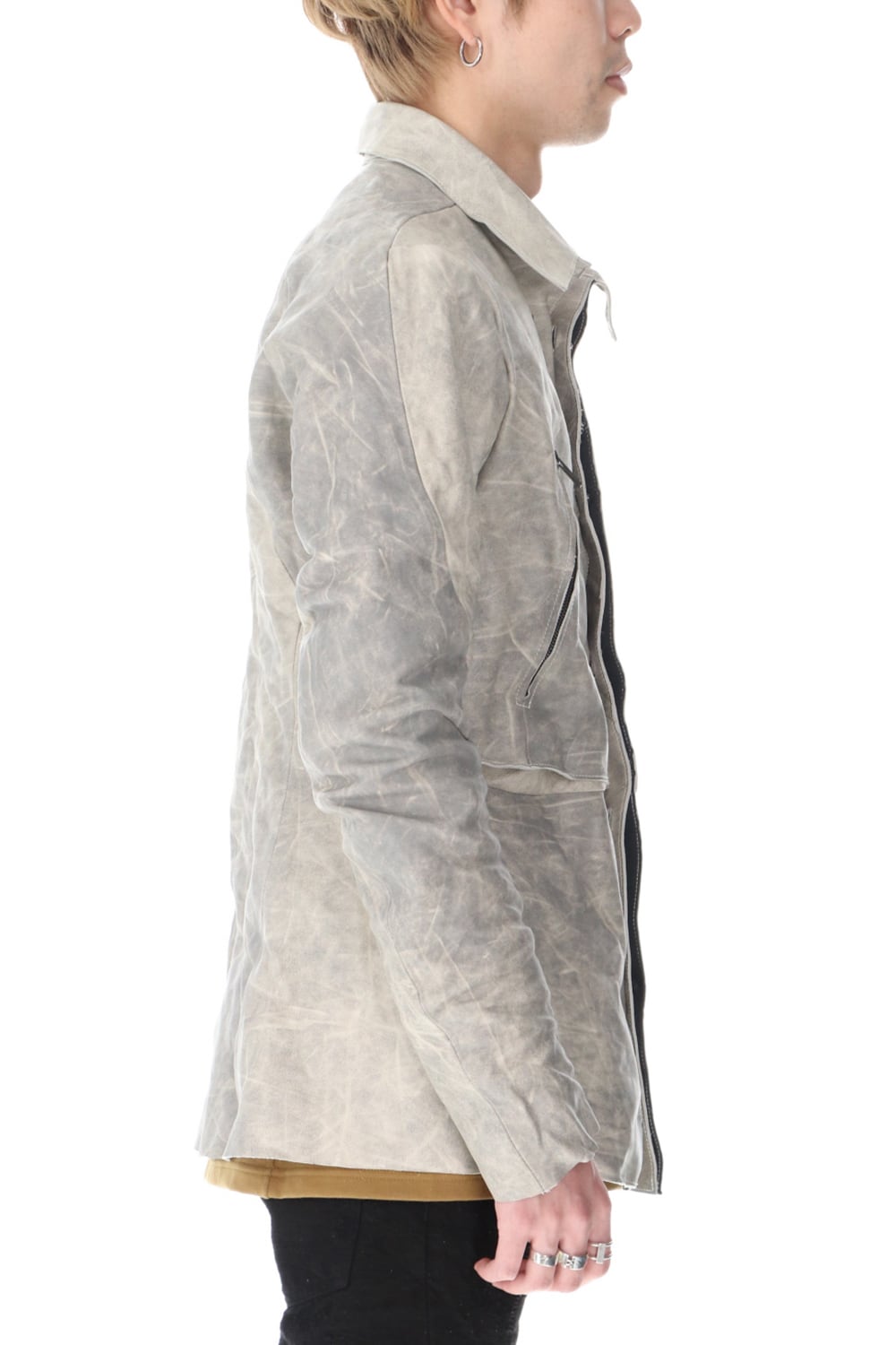 Horse Leather Shirt Jacket Concrete