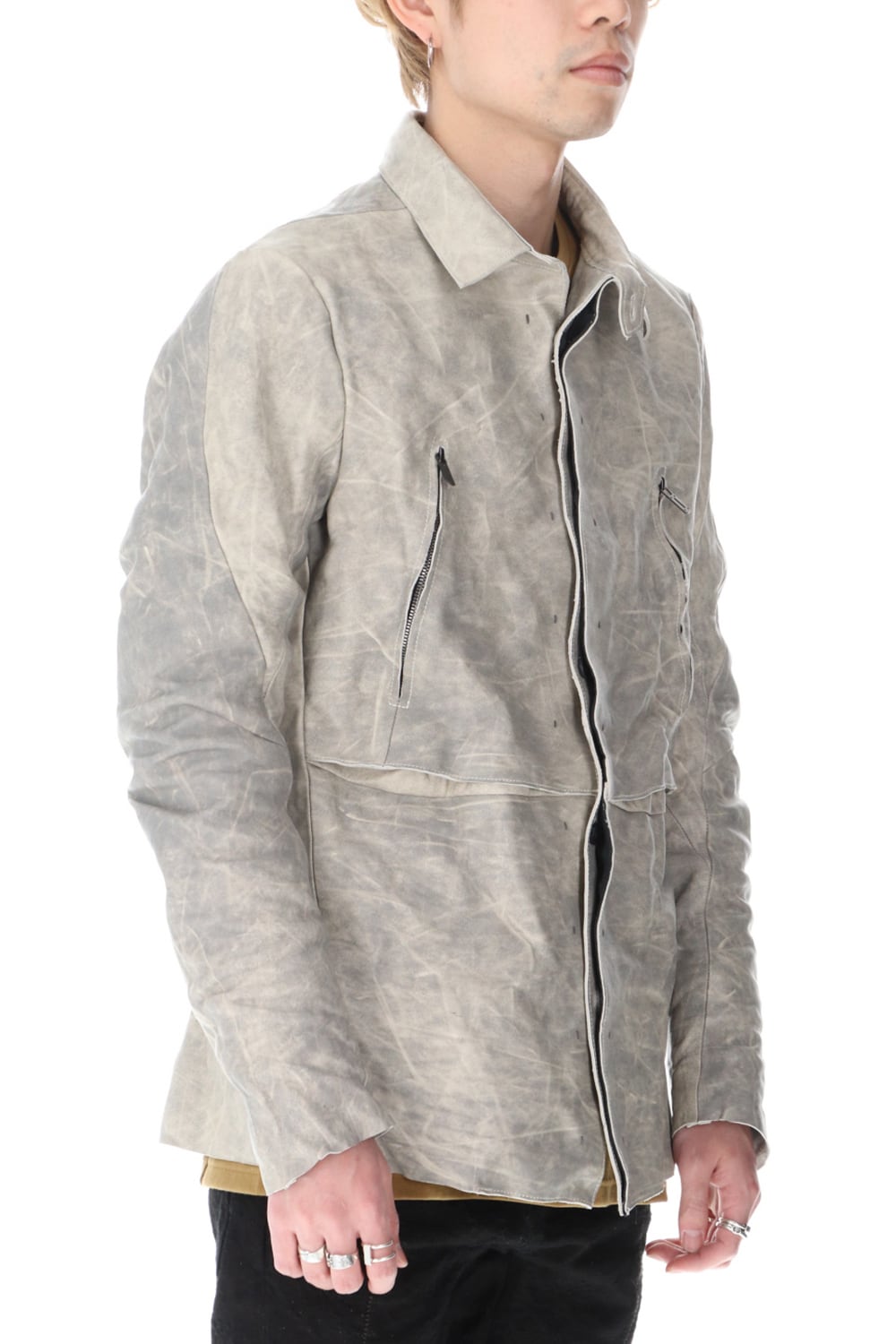 Horse Leather Shirt Jacket Concrete