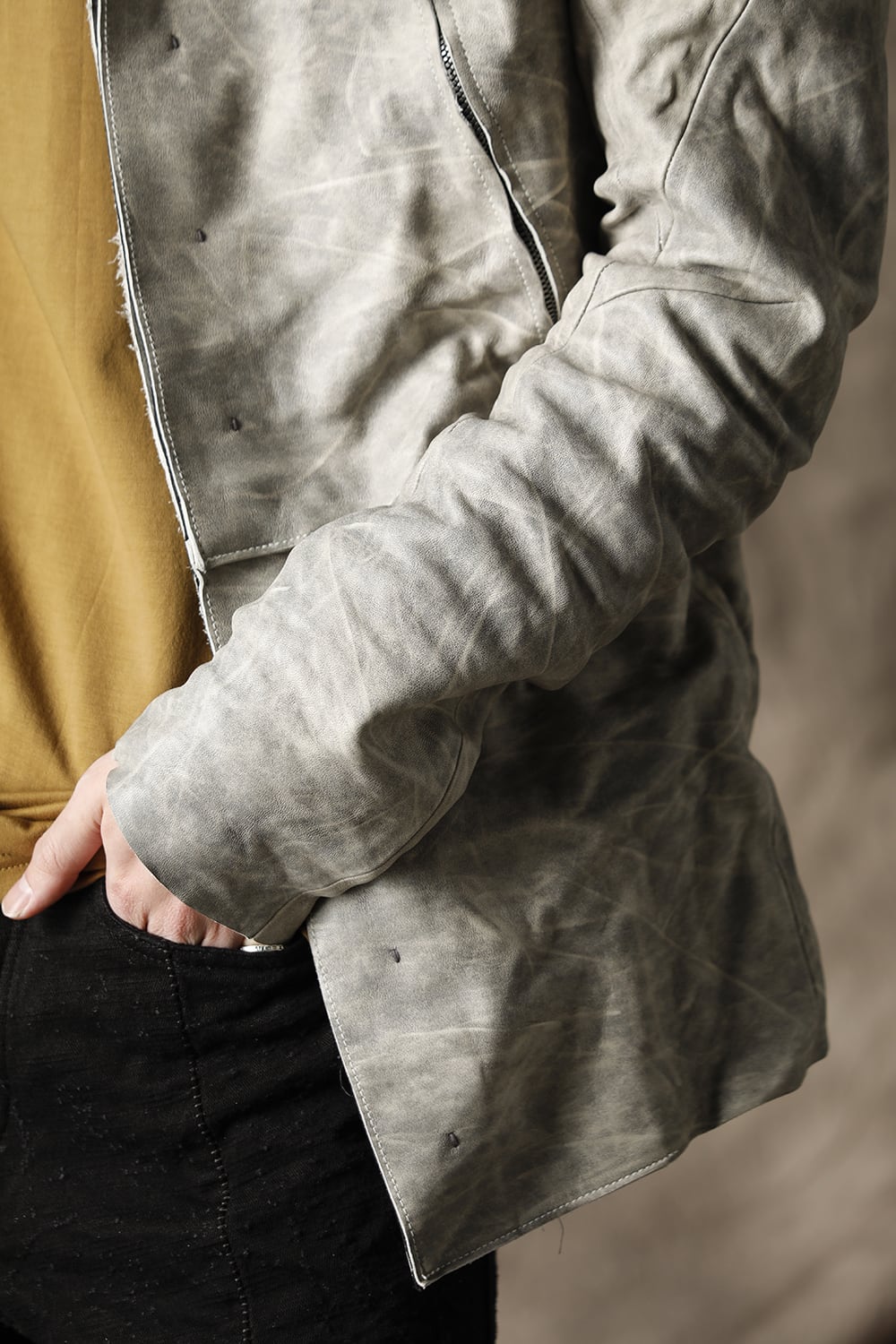 Horse Leather Shirt Jacket Concrete