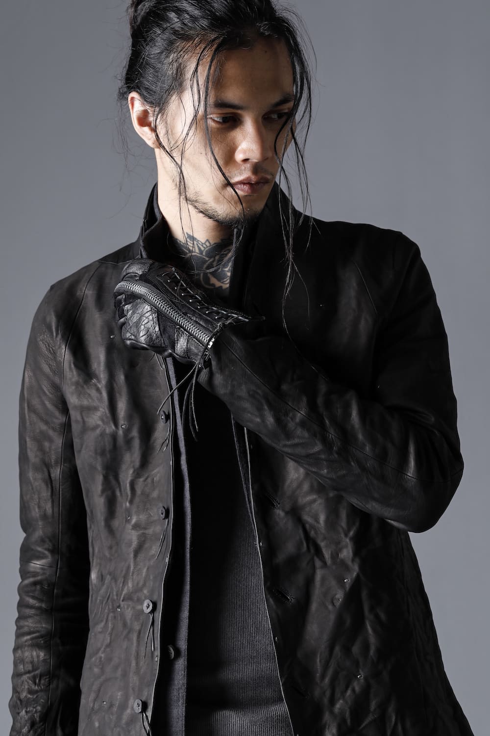 ジャパンカーフレザーシャツジャケット