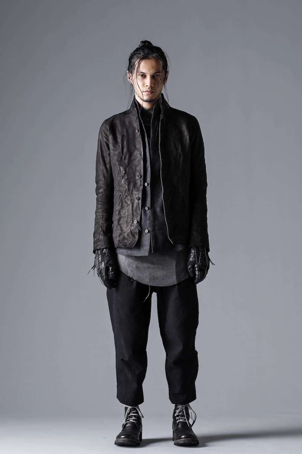 ジャパンカーフレザーシャツジャケット