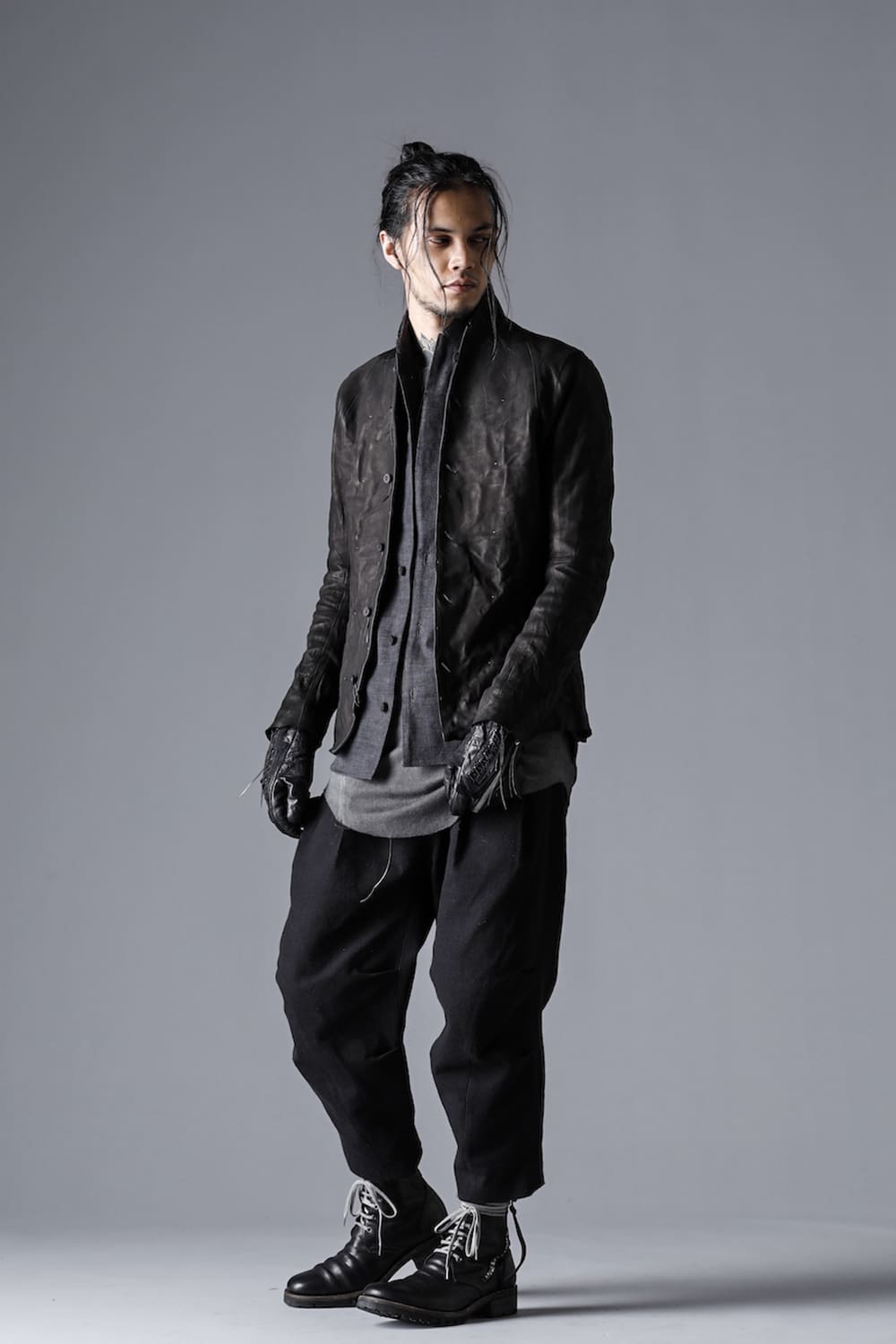 ジャパンカーフレザーシャツジャケット