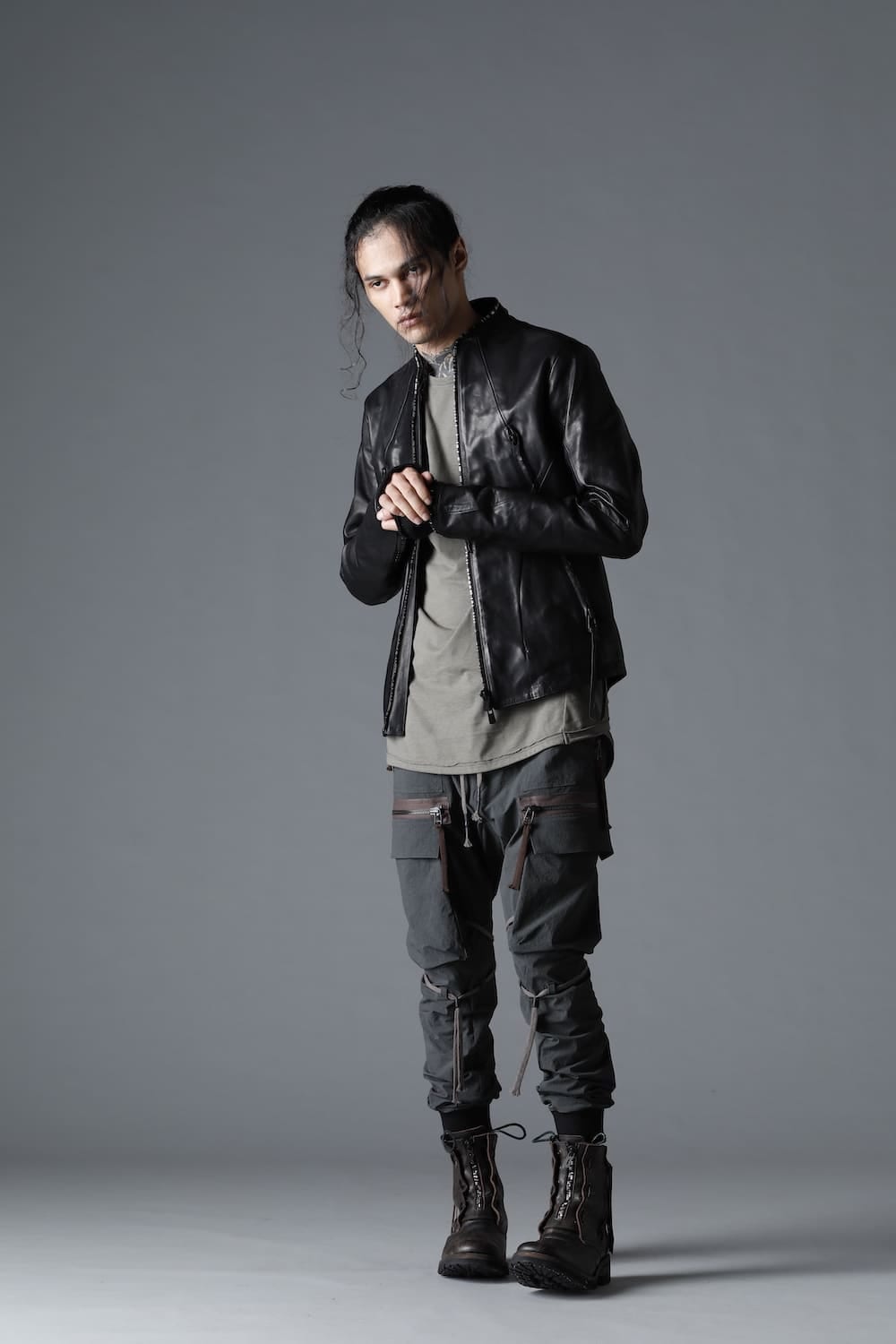 Horse Leather Round Zipper Jacket