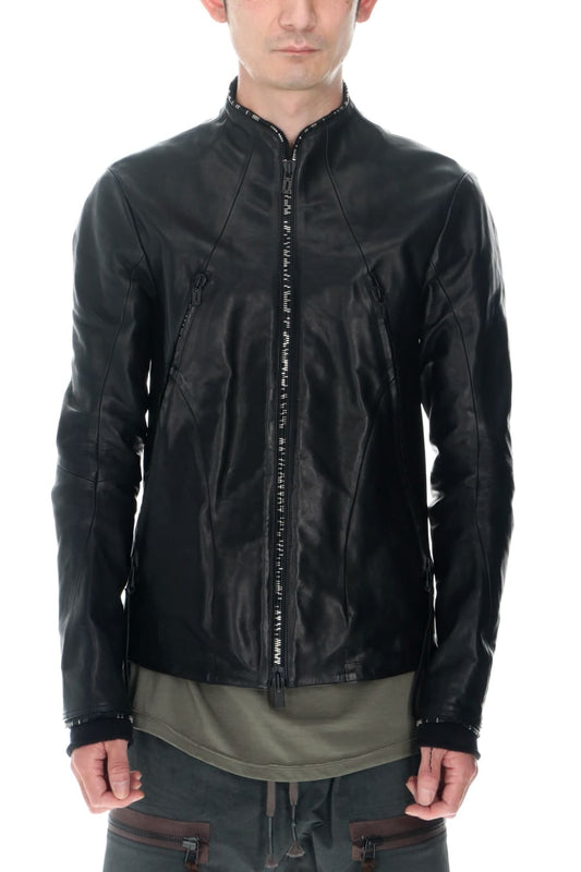 Horse Leather Round Zipper Jacket
