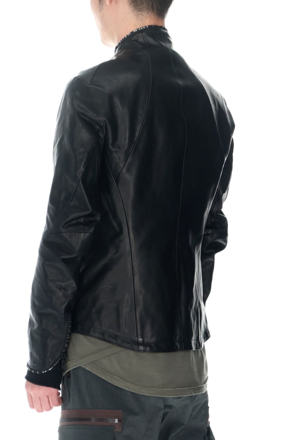 Horse Leather Round Zipper Jacket