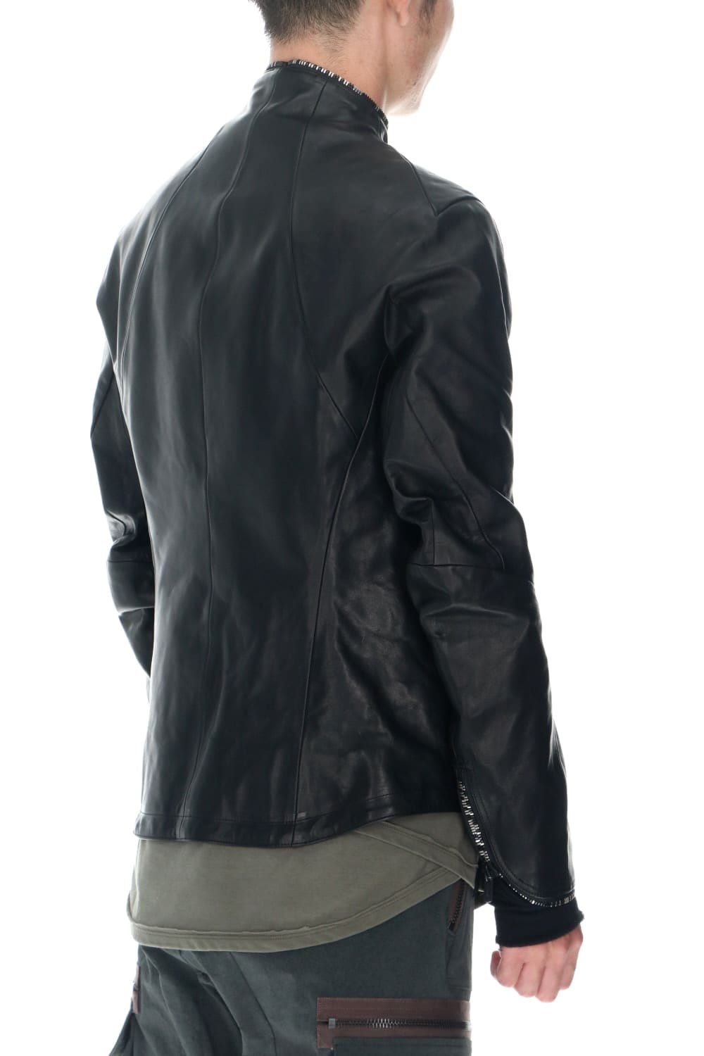 Horse Leather Round Zipper Jacket