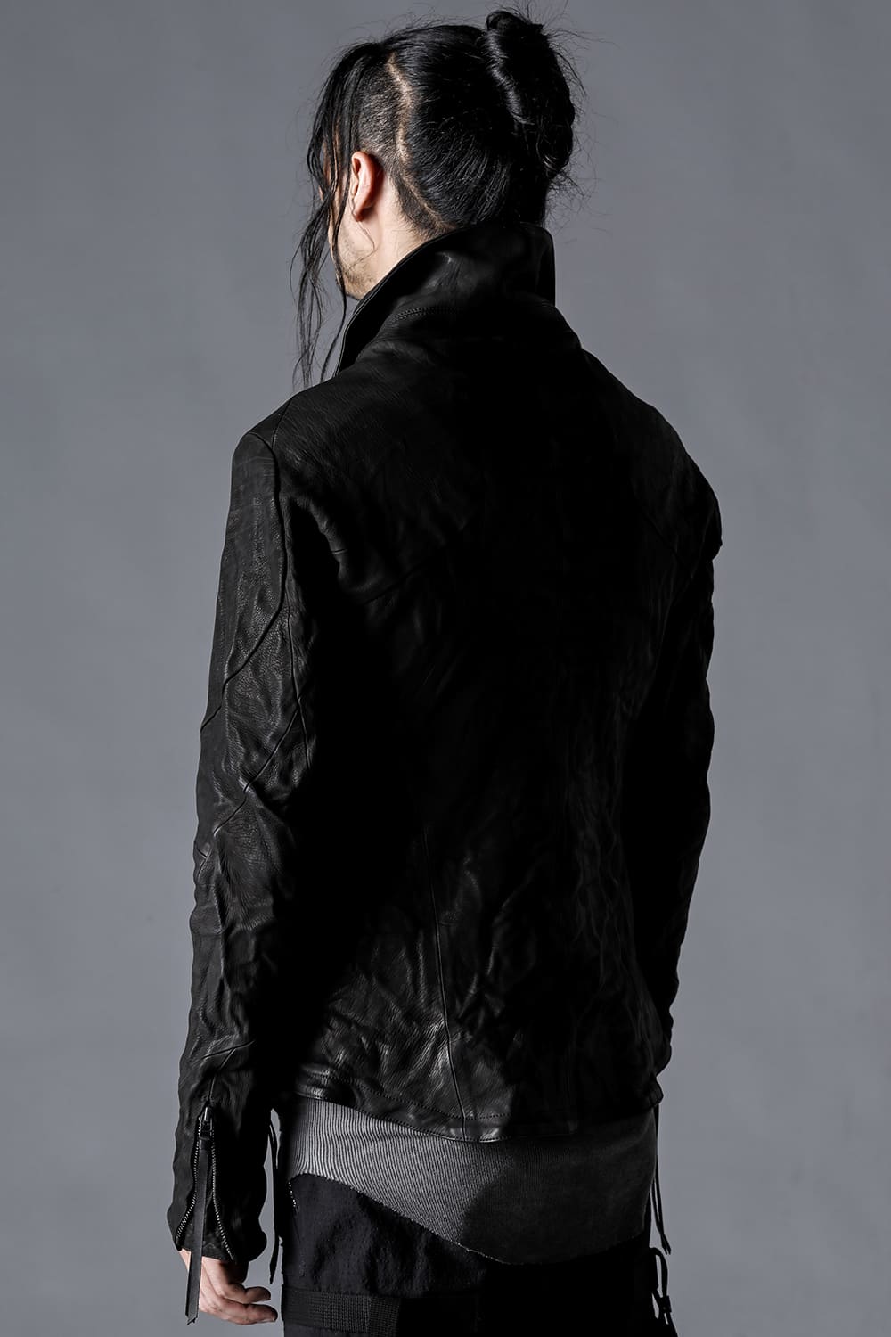 ジャパンカーフWライダースジャケット ブラック