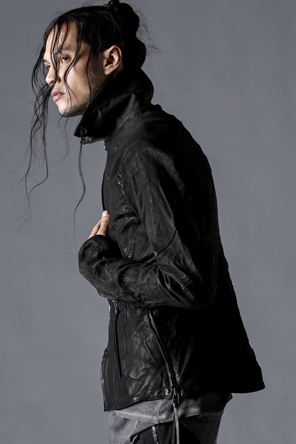 ジャパンカーフWライダースジャケット ブラック