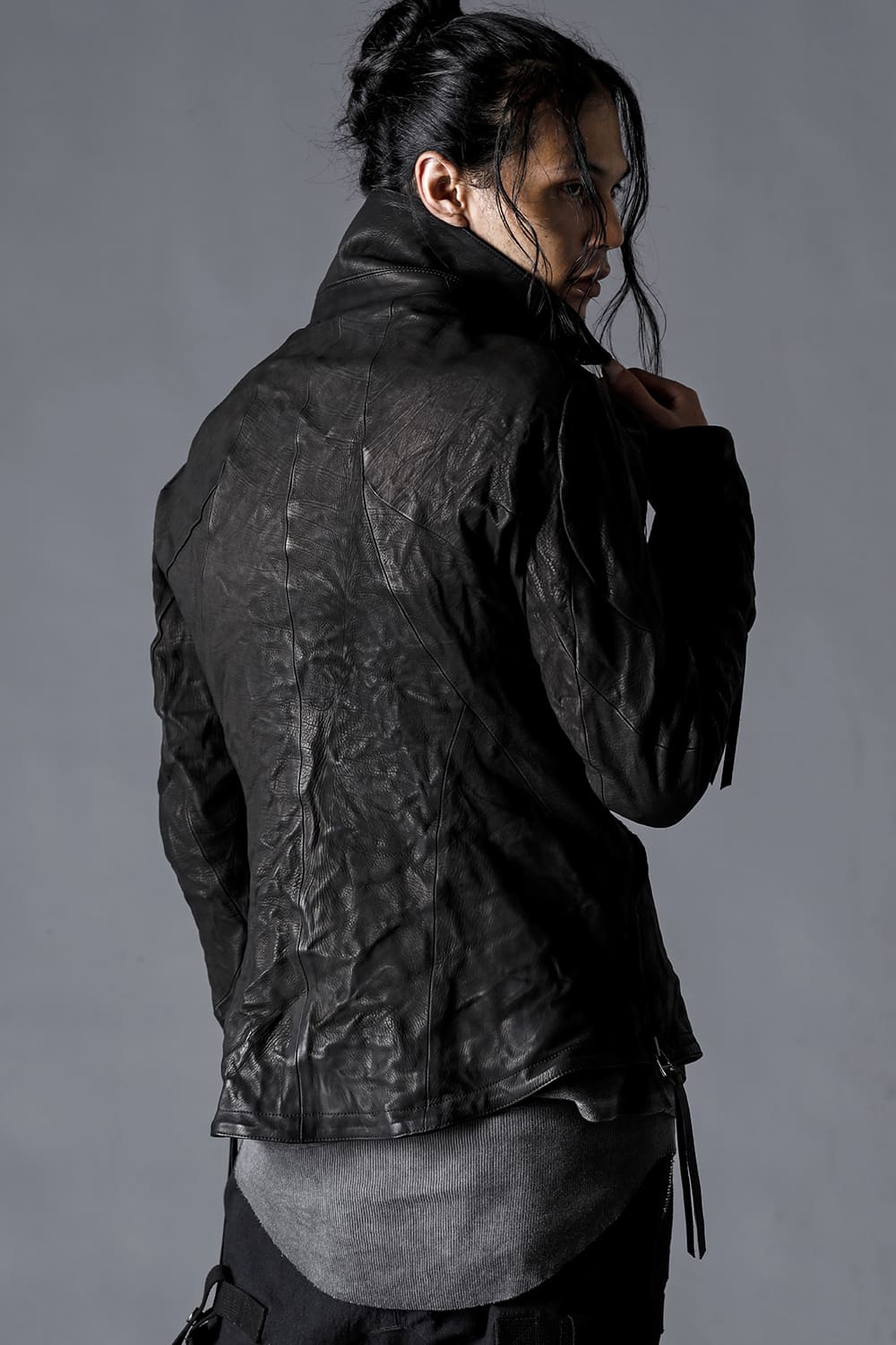 ジャパンカーフWライダースジャケット ブラック