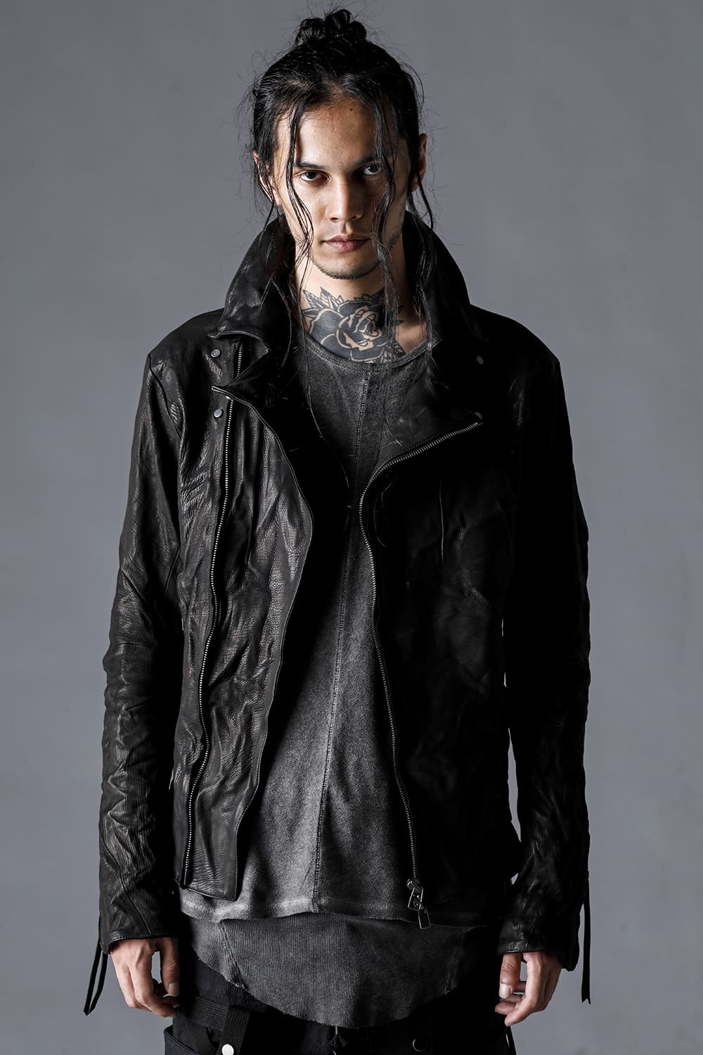 ジャパンカーフWライダースジャケット ブラック