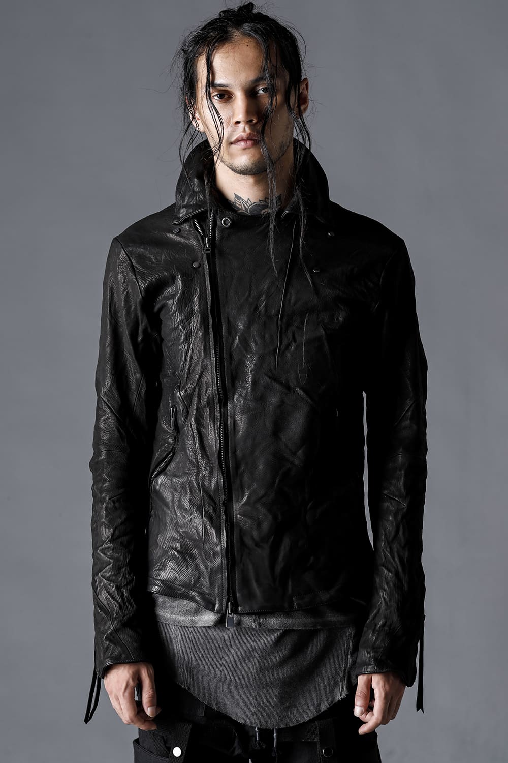 ジャパンカーフWライダースジャケット ブラック