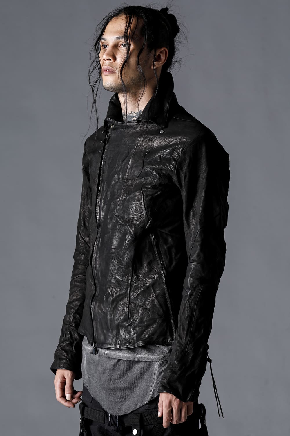 ジャパンカーフWライダースジャケット ブラック