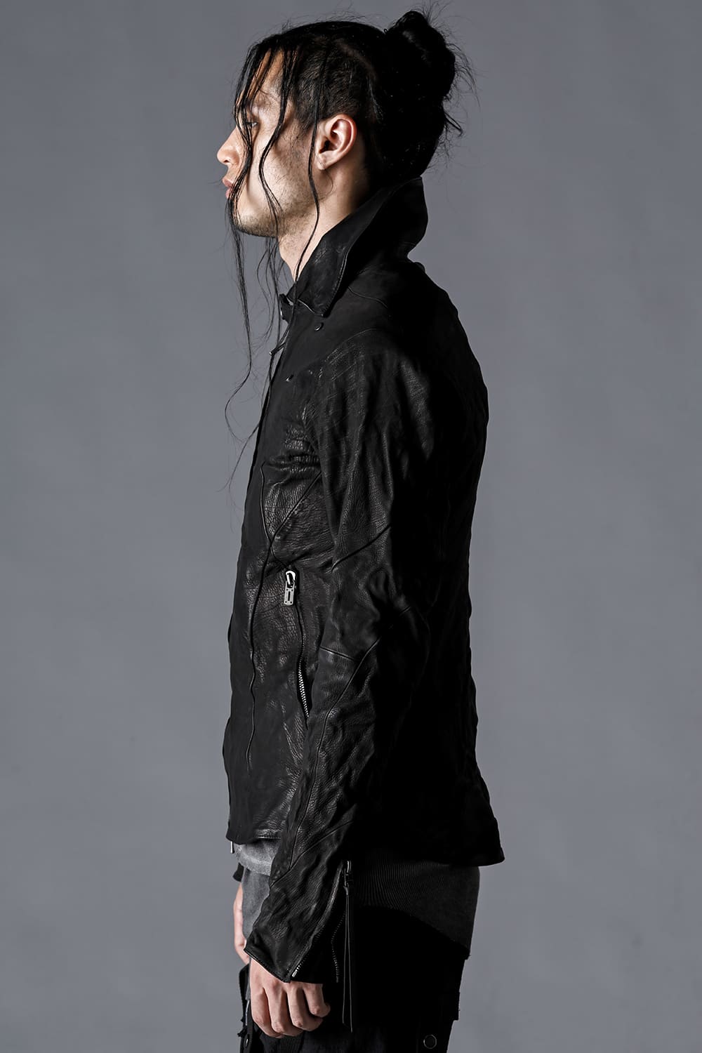 ジャパンカーフWライダースジャケット ブラック