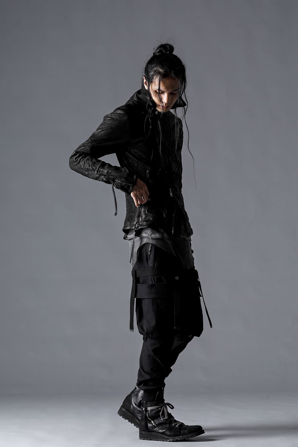 ジャパンカーフWライダースジャケット ブラック