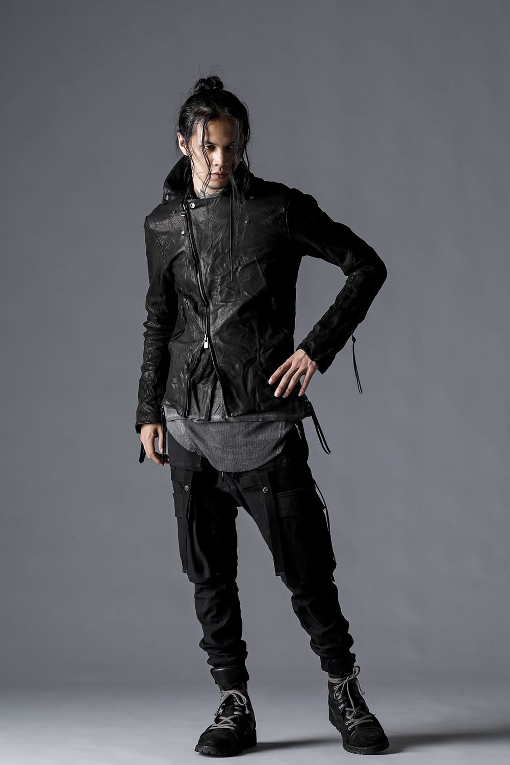 ジャパンカーフWライダースジャケット ブラック