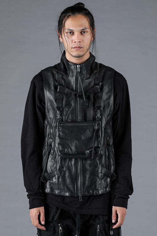 Horse leather High Neck Vest