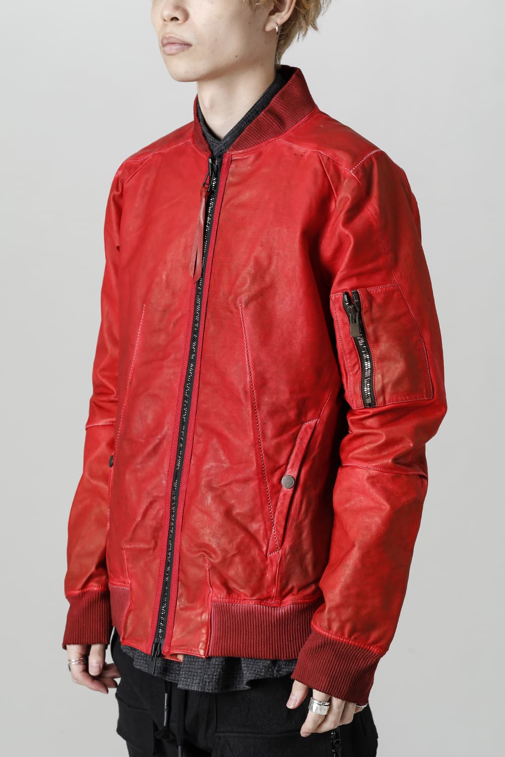 D.HYGEN×ARTEFACT Collaboration Item- Dye Horse Leather Bomber JKT