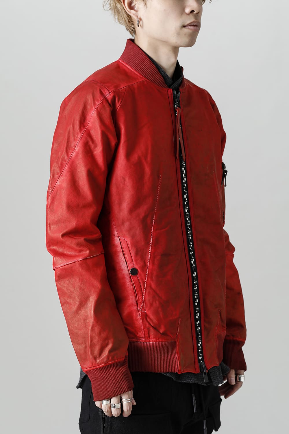 D.HYGEN×ARTEFACT Collaboration Item- Dye Horse Leather Bomber JKT