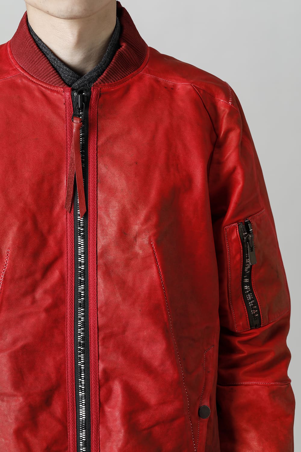 D.HYGEN×ARTEFACT Collaboration Item- Dye Horse Leather Bomber JKT