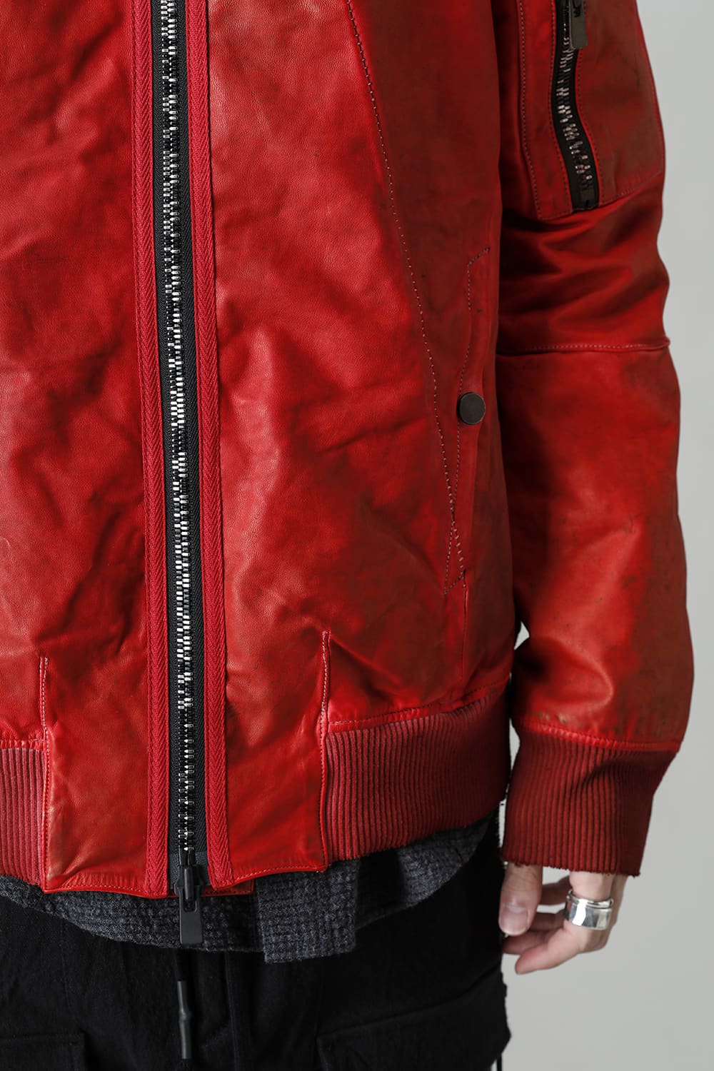 D.HYGEN×ARTEFACT Collaboration Item- Dye Horse Leather Bomber JKT