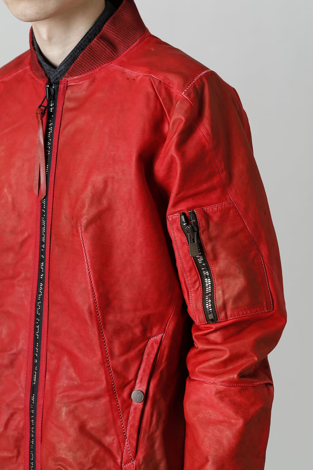 D.HYGEN×ARTEFACT Collaboration Item- Dye Horse Leather Bomber JKT