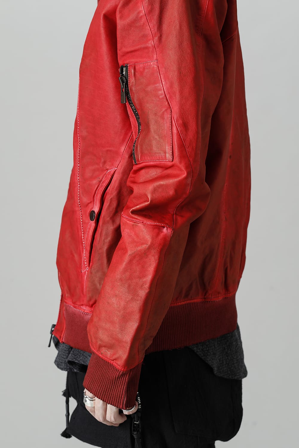 D.HYGEN×ARTEFACT Collaboration Item- Dye Horse Leather Bomber JKT