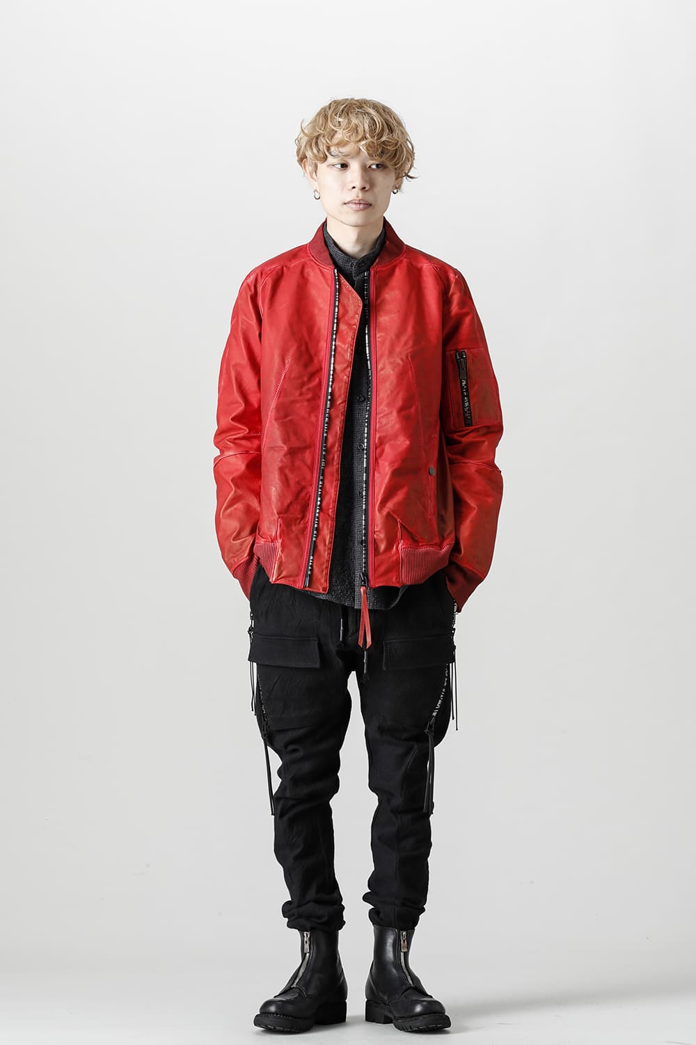 D.HYGEN×ARTEFACT Collaboration Item- Dye Horse Leather Bomber JKT