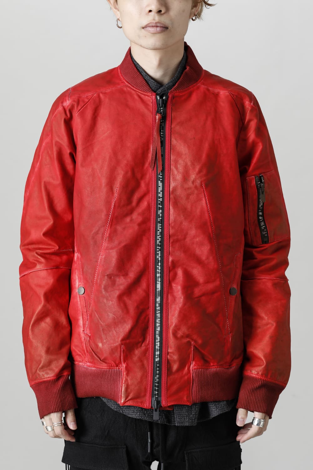 D.HYGEN×ARTEFACT Collaboration Item- Dye Horse Leather Bomber JKT