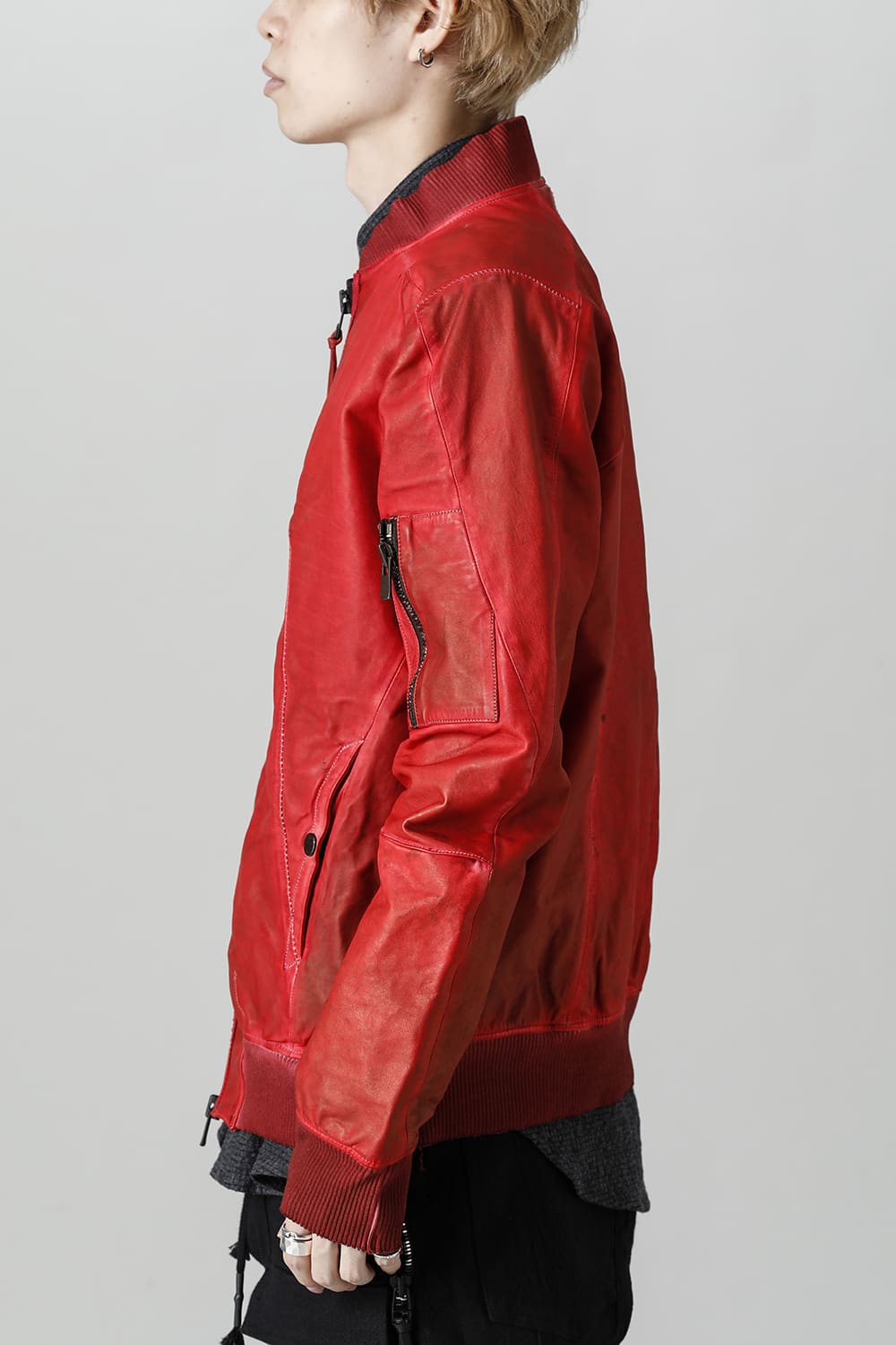 D.HYGEN×ARTEFACT Collaboration Item- Dye Horse Leather Bomber JKT