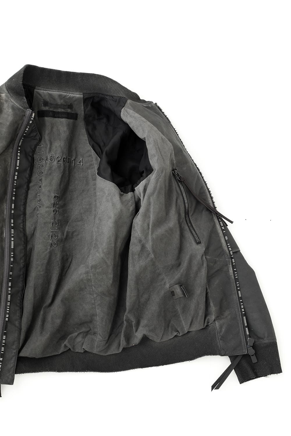 D.HYGEN×ARTEFACT Collaboration Item- Dye Horse Leather Bomber JKT  Charcoal