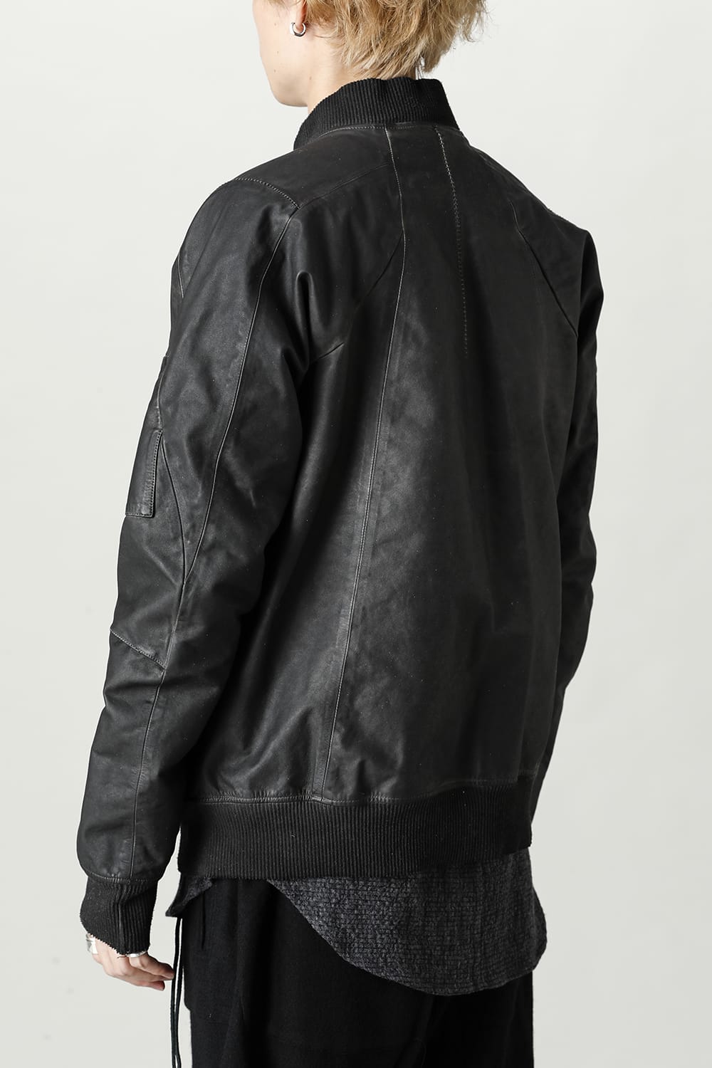 D.HYGEN×ARTEFACT Collaboration Item- Dye Horse Leather Bomber JKT  Charcoal