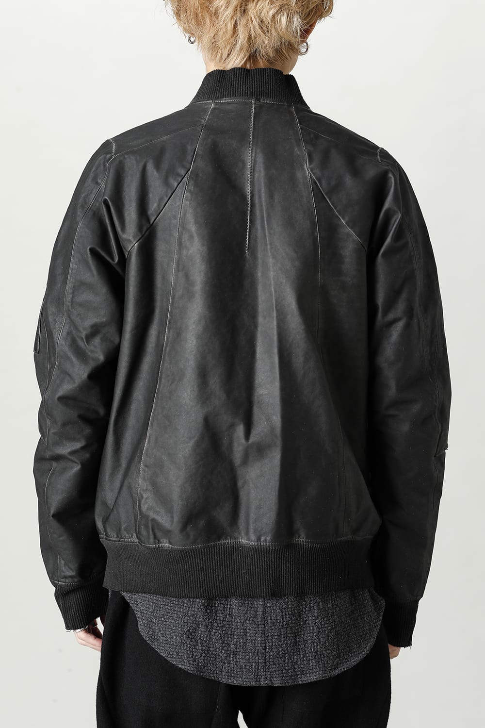 D.HYGEN×ARTEFACT Collaboration Item- Dye Horse Leather Bomber JKT  Charcoal