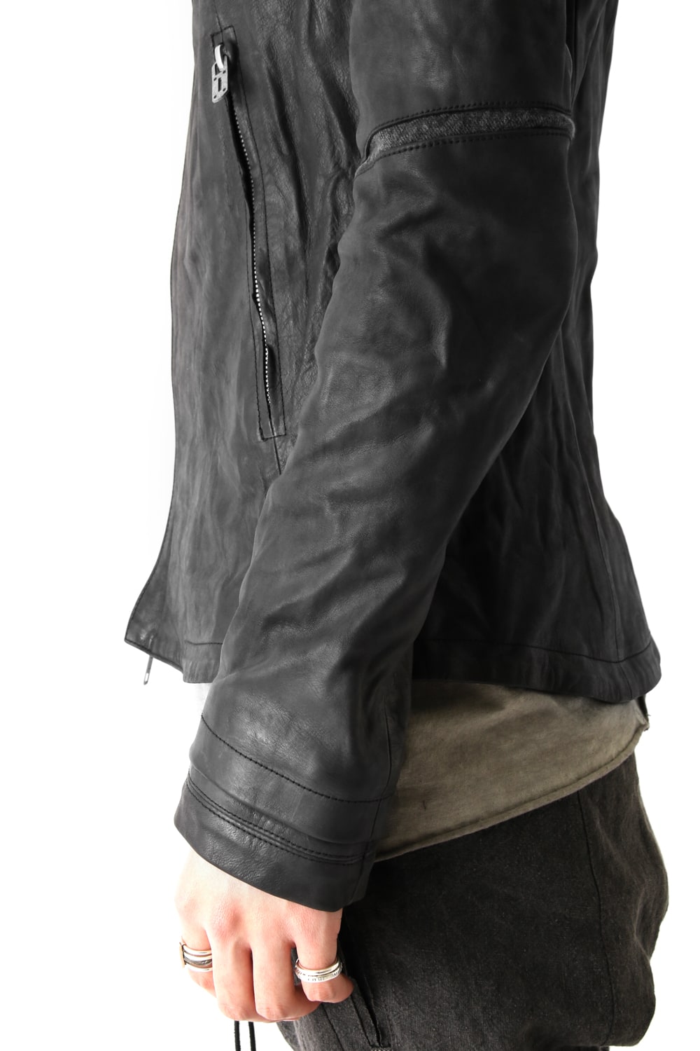 High Neck Leather Jacket
