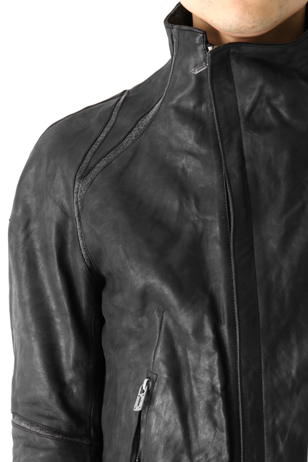 High Neck Leather Jacket