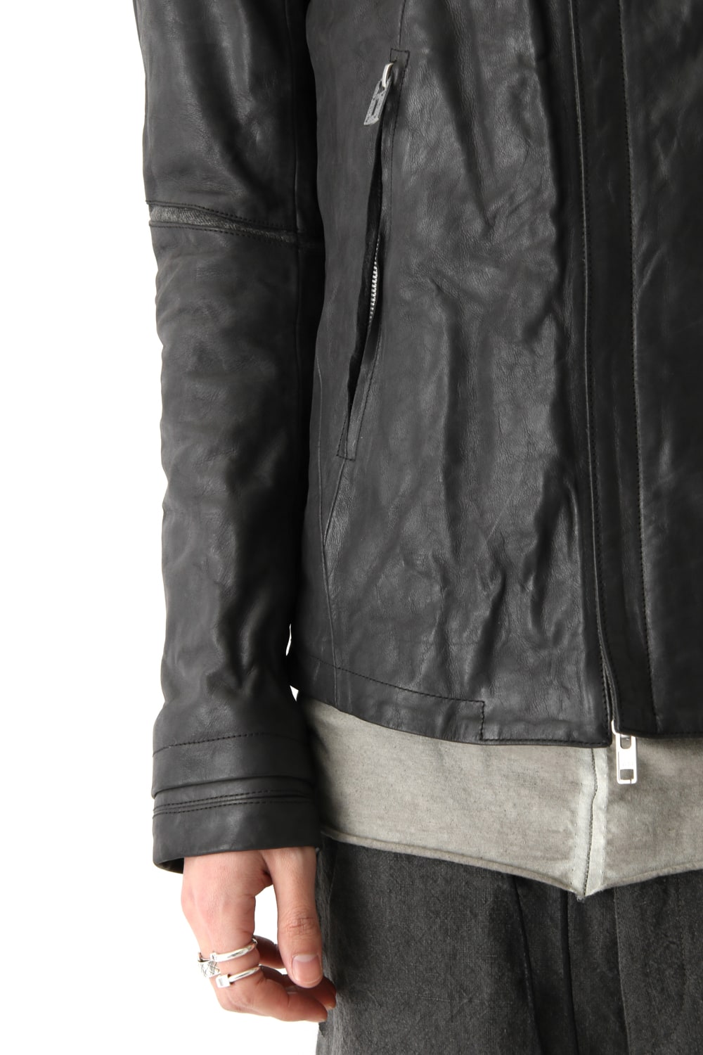 High Neck Leather Jacket