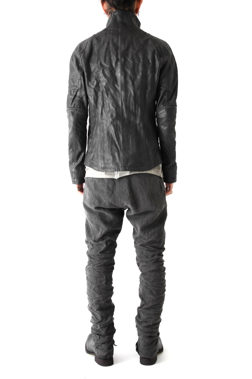 High Neck Leather Jacket